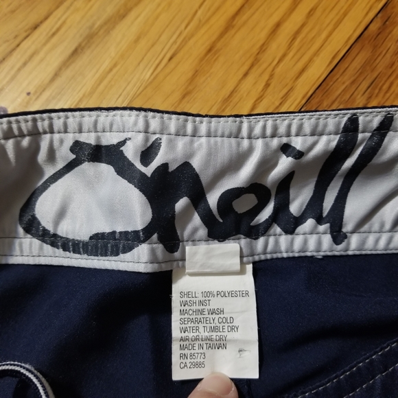 O'Neill Navy Blue Swim Surf Logo Board Shorts 2000s Men's Size 32 Inseam 11.5 - Picture 10 of 10